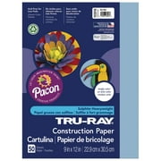 Pacon Tru-Ray Construction Paper, 50 Sheets, 9 in x 12 in, Sky Blue