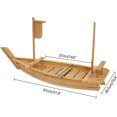 thumbnail image 4 of Miumaeov Serving Sushi Boat Tray Platter 31.5" Wooden Bamboo Nautical Decor Food Display, 4 of 9
