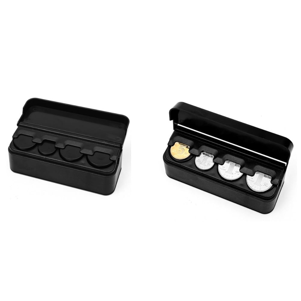 2 Pack Car Gift Coin Holder Black Car Coin Box Car Coin Holder