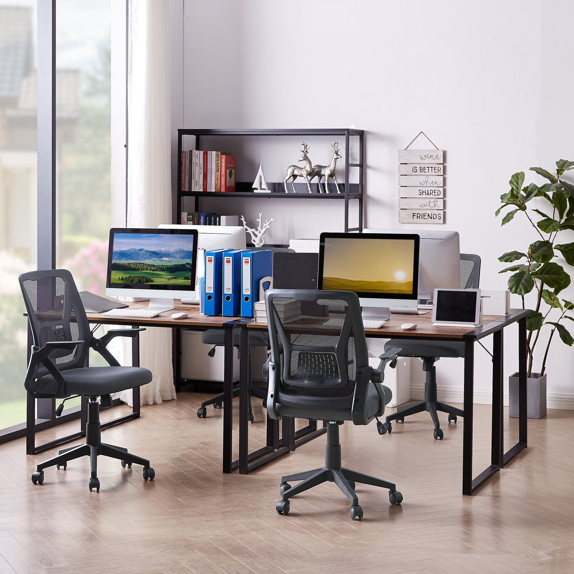 Javlergo Office Chair, Ergonomic Desk Chair Breathable Mesh Chair with Adjustable High Back Lumbar Support Flip-up Armrests, Executive Rolling Swivel Comfy Task Computer Chair, Gray