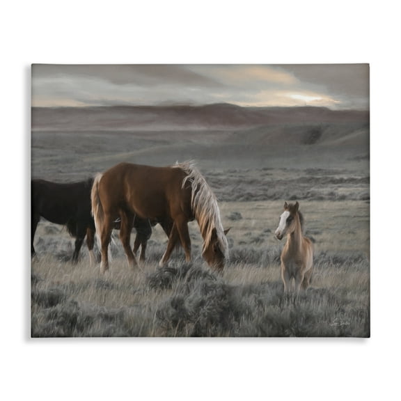 Stupell Industries Country Horses in Valley Animals Photography Wrapped Canvas Art Print Wall Art, 20 x 16