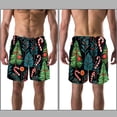 thumbnail image 3 of luoweisi Men's Beach Shorts Quick Dry Swim Trunks with Mesh Lining Christmas Candy 2XL, 3 of 5