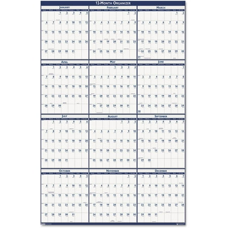 House of Doolittle Laminated Write-On/Wipe-Off Jumbo Yearly Wall Calendar, 66" x 33", 2014