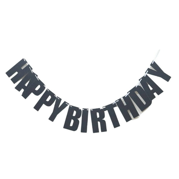 CCOCC Happy Birthday Banner,Eye-Catching Laser Effect Birthday Celebration Bannerm,Premium Fabric Material Simple to Hang Design Birthday Banner Decoration,Black,8.43*6.3In