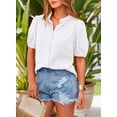thumbnail image 4 of Camisa PRETTYGARDEN de Algodón Blanca con Botones y Cuello en V Talla M, 4 of 8