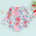 thumbnail image 3 of Bagilaanoe Toddler Baby Girl One-Piece Swimsuit Floral Print Long Sleeve Zipper Rashguard Swimwear 6M 12M 18M 24M 3T 4T Kids Ruffle Bathing Suit, 3 of 7