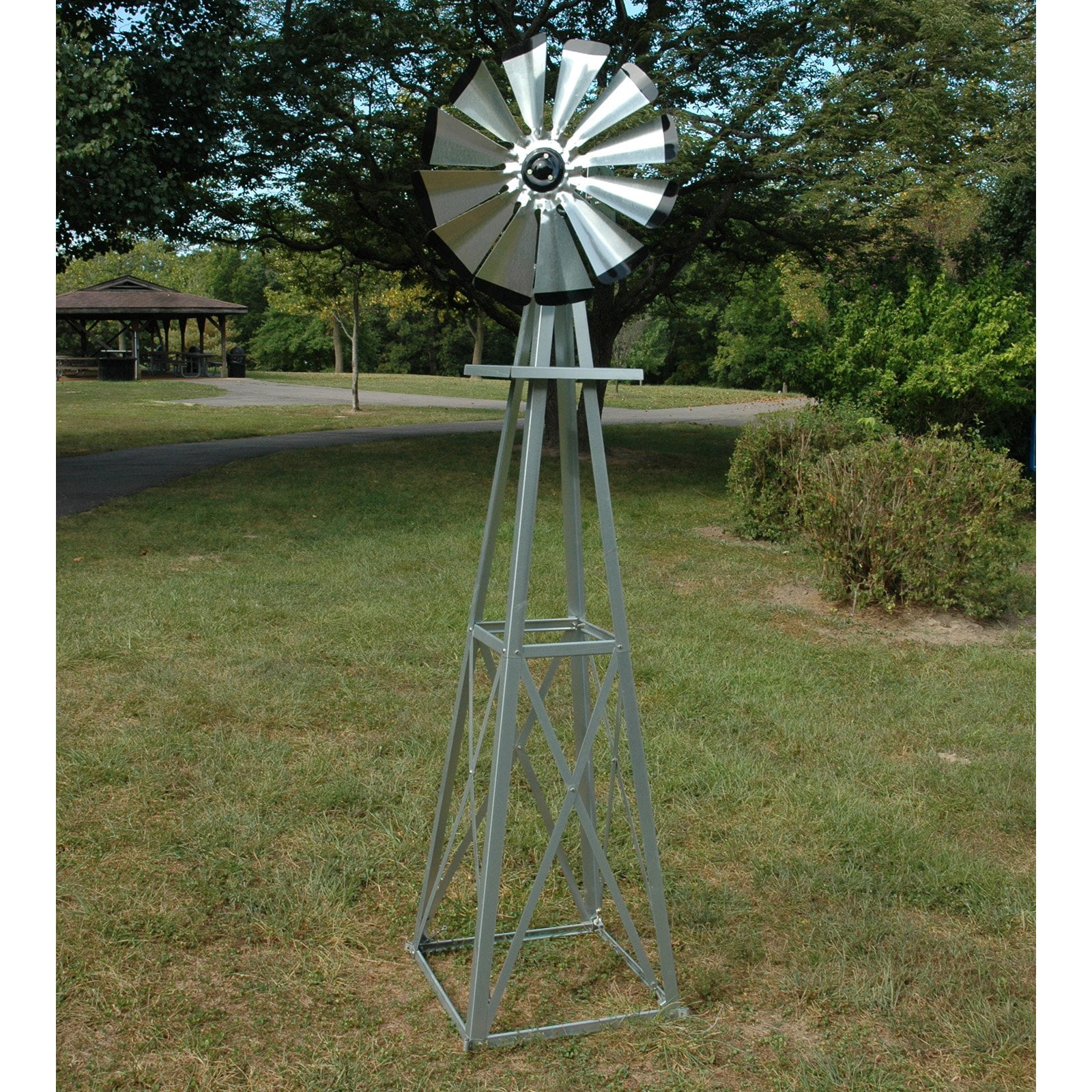 Decorative 8 Ft Galvanized Windmill Black Tips Walmartcom