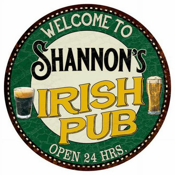 Shannon's Irish Pub 12" Round Metal Sign Kitchen Bar Wall Décor 200120036439