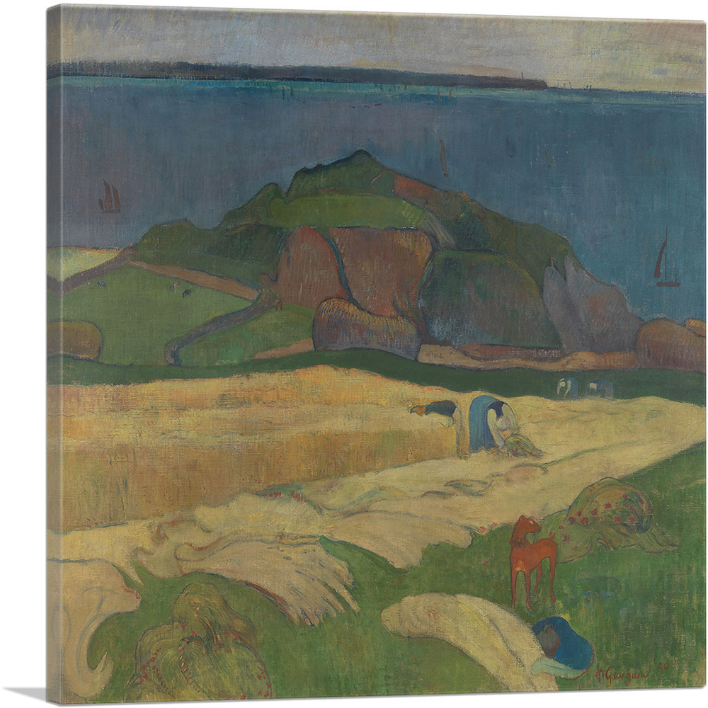 ARTCANVAS Harvest Le Pouldu 1890 Canvas Art Print by Paul Gauguin - Size: 26" x 26" (1.50" Deep)
