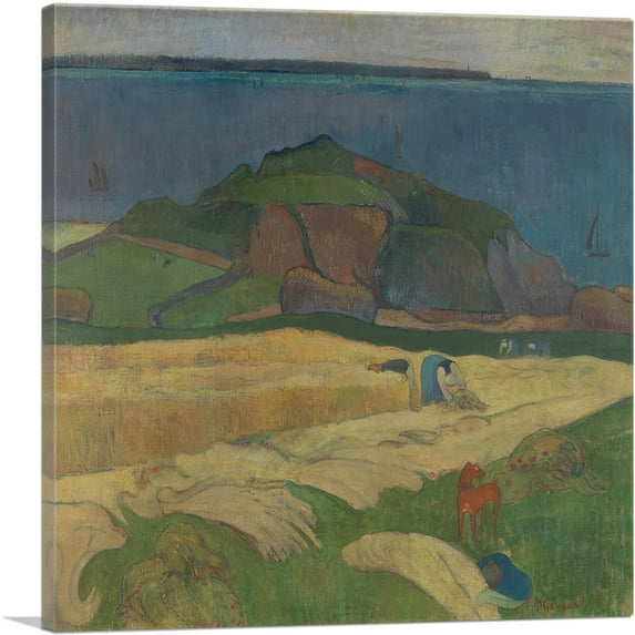 ARTCANVAS Harvest Le Pouldu 1890 Canvas Art Print by Paul Gauguin - Size: 12" x 12" (1.50" Deep)