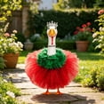 thumbnail image 4 of Goose Statue Decor Clothing Set,Porch Goose Outfit,23" Removable Hat Scarf Necklace Dress Accessory Suit for Outdoor Garden Scene Decoration,Red, 4 of 6