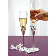 Weddingstar 8544 Silver Plated Love Stem Champagne Holder and Glass Flutes