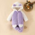 thumbnail image 2 of PureCasa Toddler Kids Girls Jumpsuit Fall Winter Clothes Fleece Romper Jumpsuit Bear Ears Hooded Zipper Hoodies One Piece Warm Suit, 2 of 10