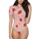 thumbnail image 1 of Balery Strawberry Body de cuello redondo de manga corta para mujer Tops de manga corta Tops básicos-Large, 1 of 7
