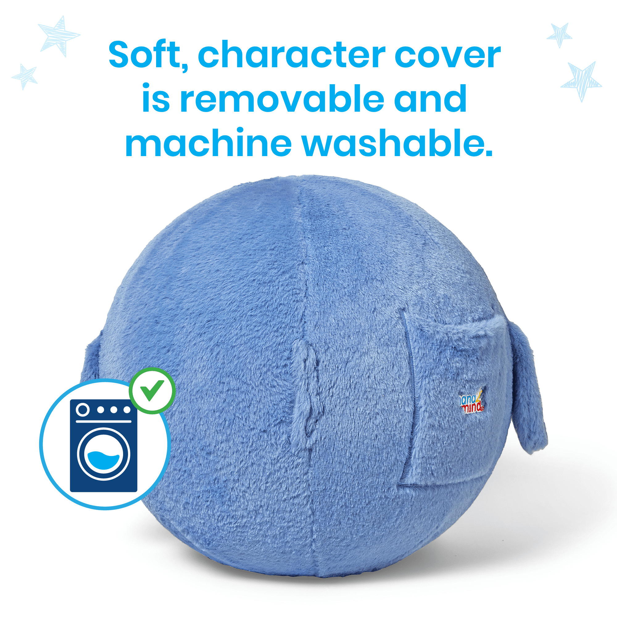 hand2mind BubblePlush Yoga Ball Buddy, Penguin