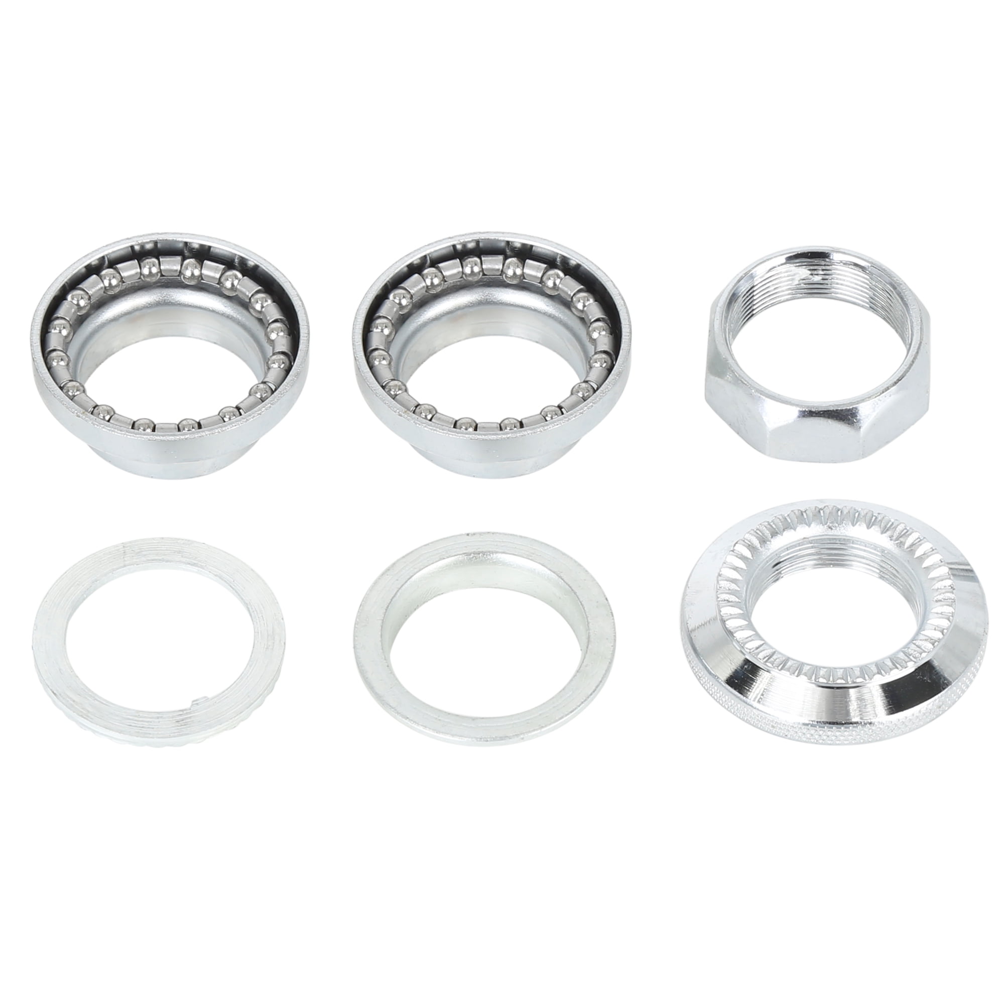 Chrome Threaded Headset 1 in 25.4 mm for Old School BMX Bike Bearings Cups Cones 
