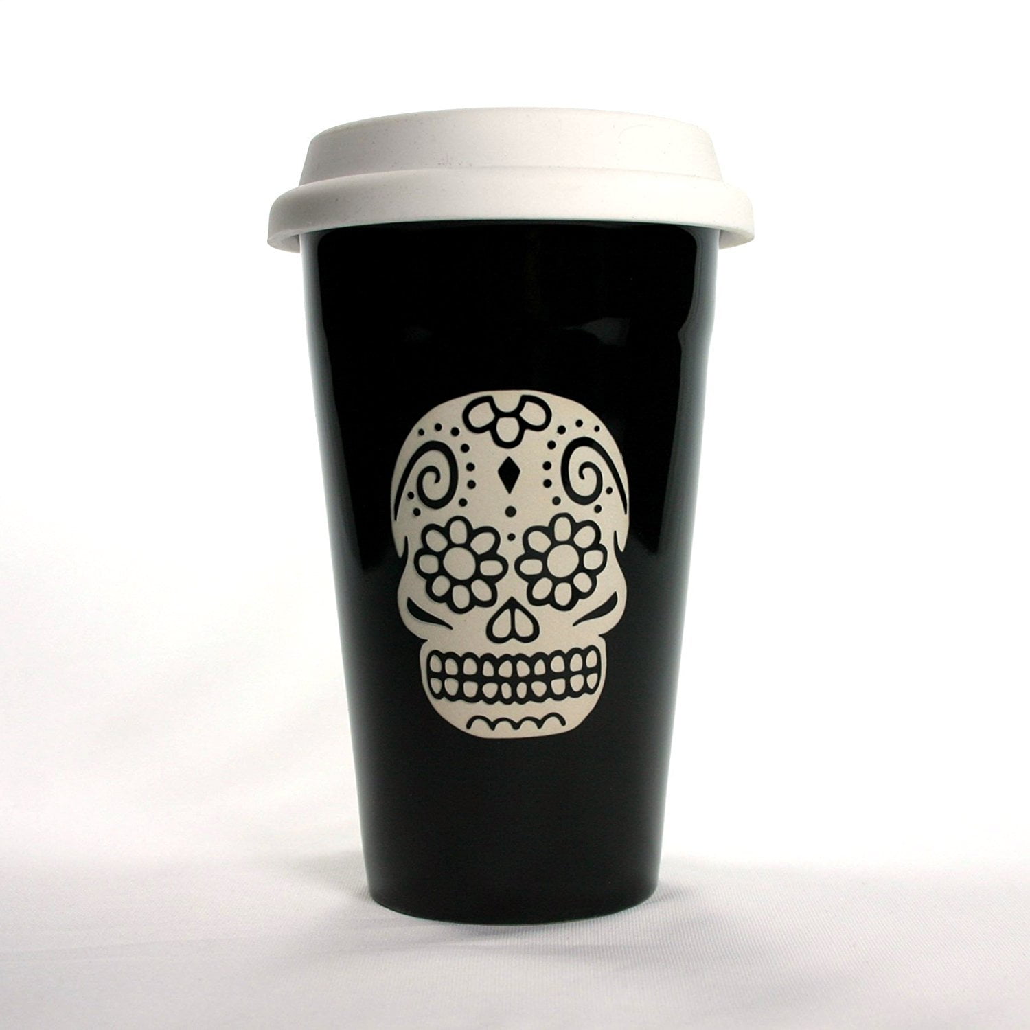 Day Of The Dead Sugar Skull Double Wall Tumbler Coffee Cup 16 oz 