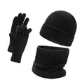 thumbnail image 4 of Juego de 3 piezas de gorro, calentador de cuello, guantes, bufanda, abrigo a prueba de viento para clima frío, mujeres, hombres, niñas, niños, correr, Negro, 4 of 8