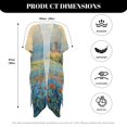 thumbnail image 6 of HELLHERO Long Long Kimono Swimsuit Cover Up for Summer High Quality Fabrics Loose Bathing Suit Cover Up Castle Overlooking Flower Meadow, 6 of 6
