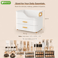 thumbnail image 3 of Countertop Makeup Organizer with Drawers, 3 Tier Cosmetic Storage Box with Beauty Accessories Set, Vanity Bathroom Counter Dresser Skincare Display Case for Lipsticks, Beauty Palettes, White, 3 of 9