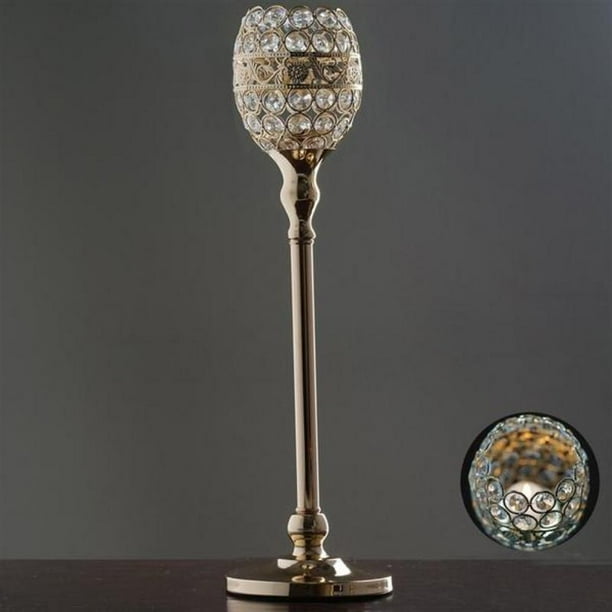 Efavormart Gold 18" Tall Crystal Candle Holder Goblet Votive Wedding Chandelier Decorative