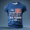 thumbnail image 2 of 250th Anniversary Usa Shirt Mens T-Shirts Short Sleeve Vintage 250 Years American 1776-2026 250th Birthday Usa T-Shirt Big & Tall Loose Fit America Pullover Activewear, 2 of 5