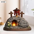 thumbnail image 4 of Easter Resurrection Tomb Ornament He is Risen Light-Up 2D Wooden Tabletop Decor of Thorns Cross Religious Sign for Home Mantel, Altar & Easter Celebrations Use, 4 of 7