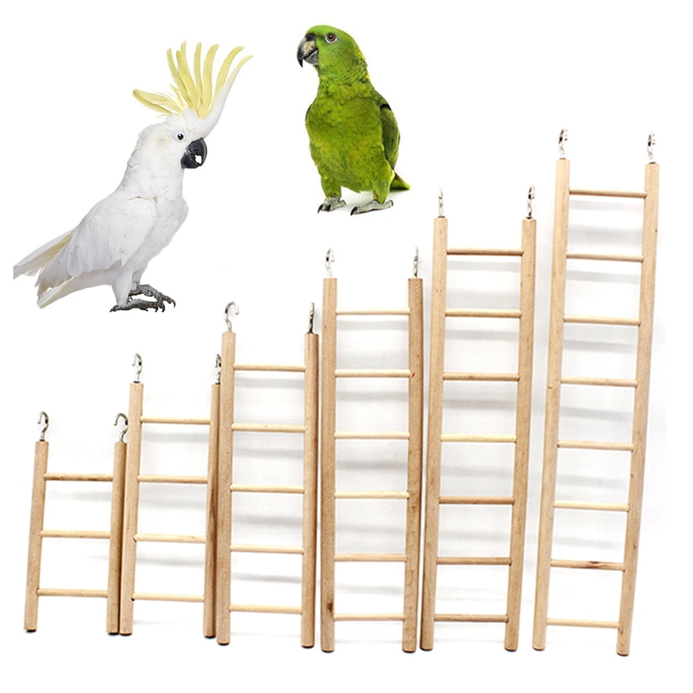 Wood Color 3 Steps AzsfUfsa53 Durable Pets Supplies Playing Toys 3/4/5/6/7/8 Steps Wooden Pet Bird Parrot Climbing Hanging Ladder Cage Chew Toy 