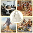 thumbnail image 4 of Bolsa de Almuerzo Térmica de 12.5 QT con Doble Compartimento y Diseño Acogedor, Ideal para Trabajo, Escuela o Picnic, blanco, 4 of 8