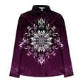 thumbnail image 4 of Qulqfy Holiday Blouses for Women Plus Size Multicolor Silk Cowl Neck Satin Blouse Boho Long Sleeve Shirt Trendy Tops for Women 2026 L, 4 of 5
