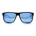 thumbnail image 5 of Mens Polarized Color Mirror Windbreaker Horn Rim Plastic Sunglasses Black - Blue Mirror, 5 of 8