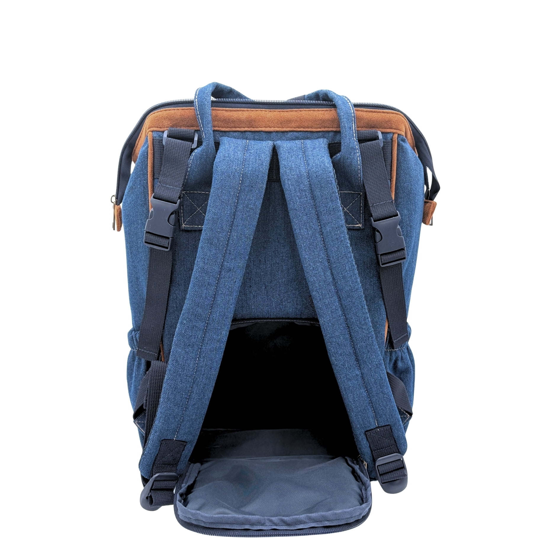Wrangler Multifunctional Baby Diaper Backpack Bag with Insulated Pockets in Classic Denim