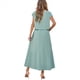 thumbnail image 3 of Conjunto de Falda de Verano para Mujer, 2 Piezas, Top de Corta, Cintura Elástica, Vestido con Bolsillos, Gris y Verde, Talla S, 3 of 10