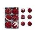 thumbnail image 2 of 6 Pcs Flocked Christmas Ball Ornaments 3.15 in, Velvet Tree Baubles Set with Hanging Cord for Holiday Decor, 2 of 6