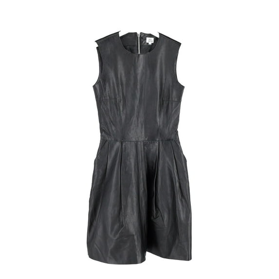 Pre-Owned Iris & Ink Mini Dress in Black Leather