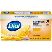 Dial Gold Antibacterial Deodorant Bar Soap, Advanced Clean Deep Cleanse Bar, 4 oz, 8 Bars