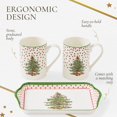 thumbnail image 5 of Spode Christmas Tree Polka Dot 10oz Mug & 8" Tray Set (3-Piece Set) - Festive Porcelain Mugs with Melamine Tray, Dishwasher & Microwave Safe - Ideal for Hot Chocolate or Coffee, 5 of 7
