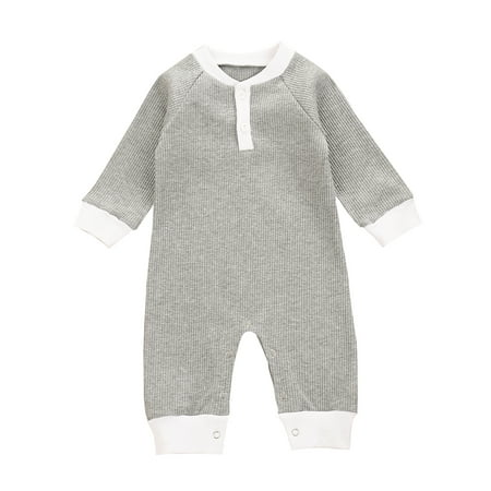 

Gupgi Newborn Baby Girls Boys Romper Long Sleeve O Neck Jumpsuits