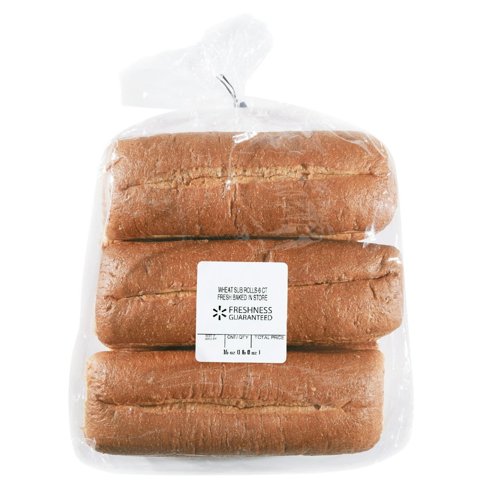 Freshness Guaranteed Wheat Sub Rolls, 16 oz, 6 Count - Walmart.com ...