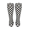thumbnail image 6 of Naloa Black and White Checkerboard High Stockings Women Thigh High Stockings Over Knee Long Stockings-One Size, 6 of 8