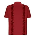 thumbnail image 5 of SGFCWSX Men's Printed Guayabera Short Sleeve Button Up Shirt Casual Cuban Collar Shirt for Tropical Summer Outfits Red Size XL, 5 of 6