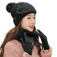 thumbnail image 2 of D-GROEE Four-Piece Womens Slouchy Beanie Winter Hat Knit Warm Snow Ski Skull Cap Outdoor Hat Cap Face Cover Bib Gloves Neckerchief Set, 2 of 4
