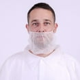 thumbnail image 2 of 100pcs Disposable Breathable Kitchen Beard Cover Protector Net for Men, 2 of 5