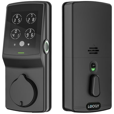 Lockly - Secure Pro Smart Lock Wi-Fi Replacement Deadbolt with 3D Biometric Fingerprint/Keypad/Voice Control Access - Matte Black