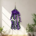 thumbnail image 6 of JeashCHAT Artificial Hanging Flowers Fake Hanging Plants Violet Vines Silk Orchid Spring Summer Floral Bouquets with Green Leaves for Wedding Porch Indoor Outdoor Garden Patio Decor, 6 of 7