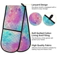 thumbnail image 4 of Dailycode Double Sided Oven Mitt with Loop Heat Resistant Kitchen Long Potholders 7" x 35" Rainbow Fish Scale, 4 of 6