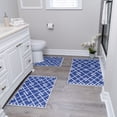 thumbnail image 1 of SussexHome Geometric Design 3 Piece Bathroom Rugs Set - Non-Slip Ultra Thin Bath Rugs for Bathroom Floor - Washable Cotton Bathroom Mats Set, 1 of 11