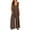 Khaki, variant on Plus Siz Jumpsuits for Women Casual Jumpers Summer Rompers Sleeveless Loose Wide Leg Overalls with Pockets S-3XL