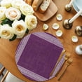 thumbnail image 2 of Dark Purple Retro Greek Key Round Placemats Set of 4 for Dinning Tables,Heat-proof Braided Table Mats 13 Inch,Geometric Greece Ancient Farmhouse Washable Place Mat for Kitchen Restaurant Party Table, 2 of 9