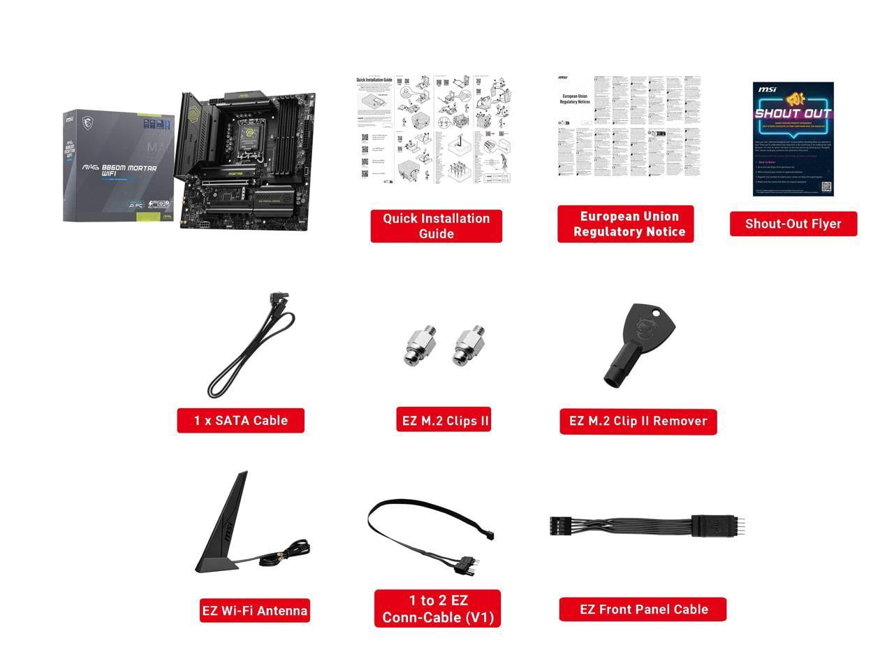 MSI MAG B860M MORTAR WIFI Gaming Desktop Motherboard - Intel B860 Chipset - Socket LGA-1851 - Micro ATX (magb860mmortarwifi)